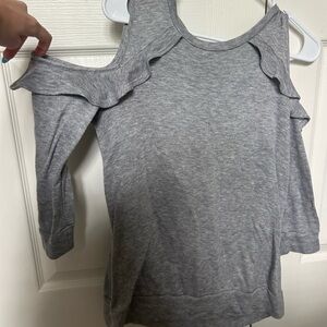 Gray Cold Shoulder Women's Top